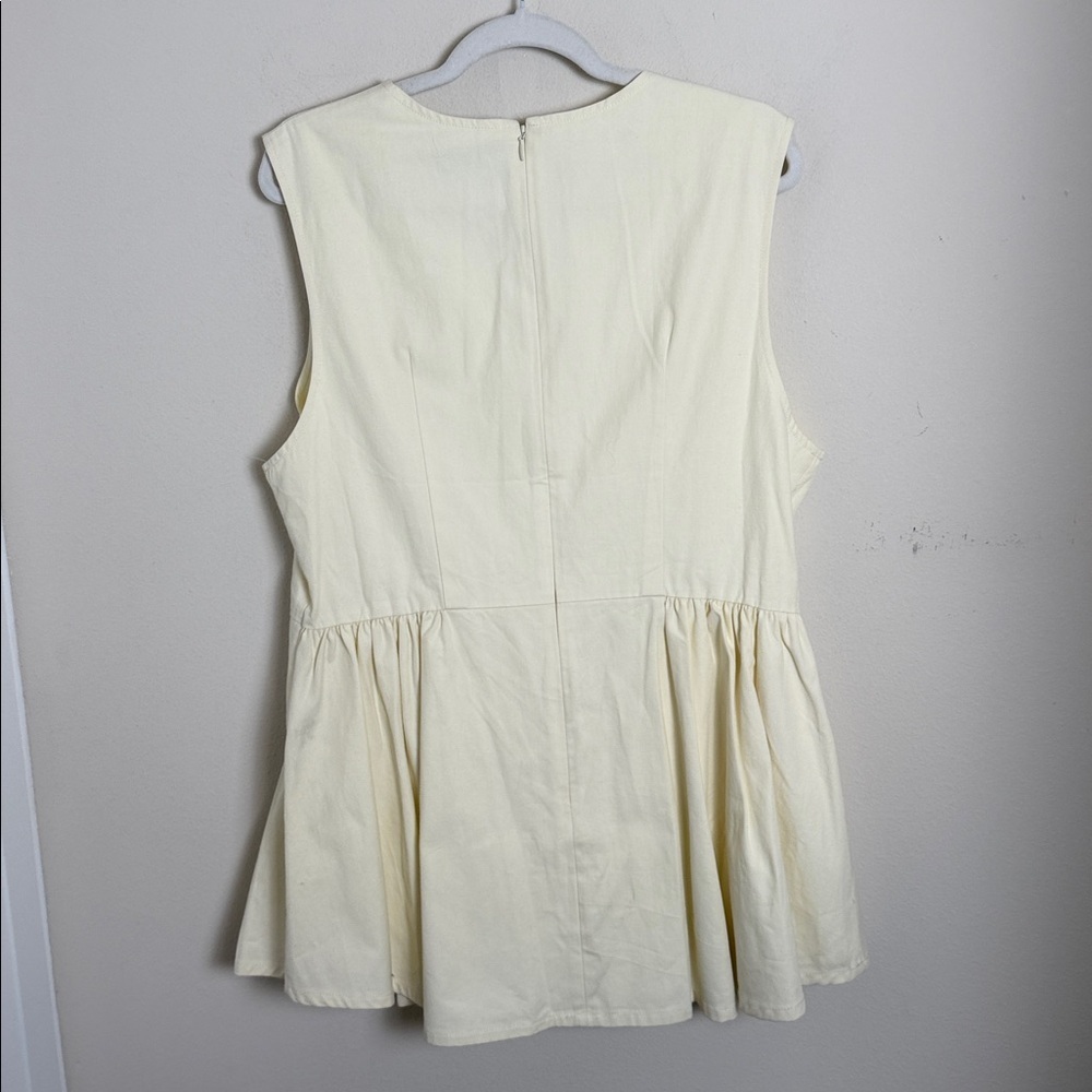 Mare Mare Sleeveless Peplum Blouse Ivory Size XL - Picture 6 of 6